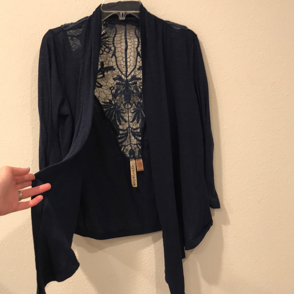 Beautiful dark blue lace cover up